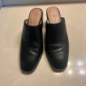 Madewell Black leather mules size 10